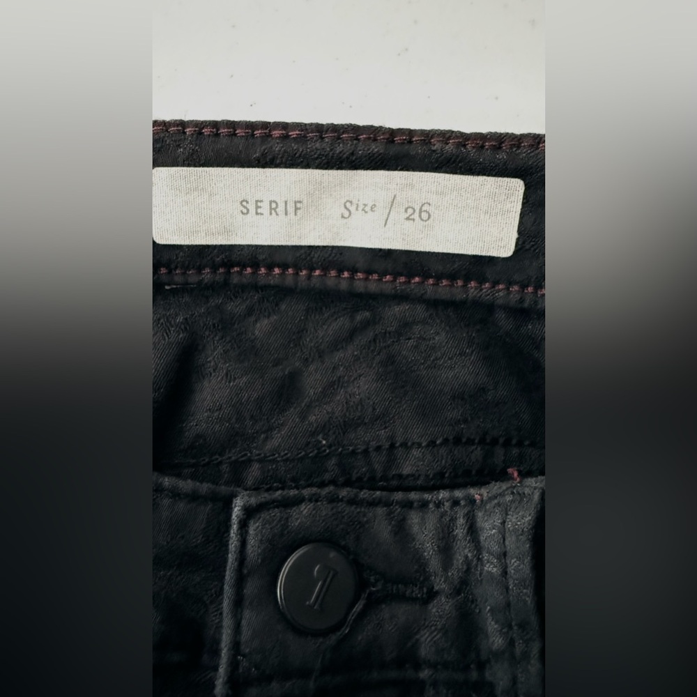 Pilcro & The Letterpress Serif Black Floral Textured Skinny Ankle Length Jeans - Picture 11 of 13